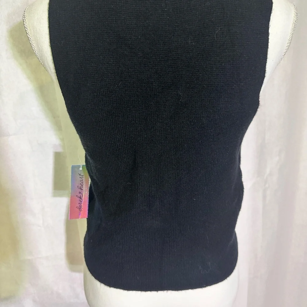Derek Heart Black Sleeveless Button Top - Picture 3 of 5